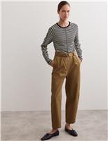 Striped Ribbed Stitch Detail Top