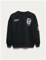 Cotton Rich Halloween Skull Sweatshirt (6-16 Yrs)