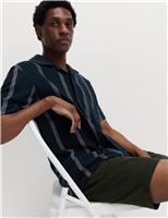 Pure Cotton Striped Revere Polo Shirt