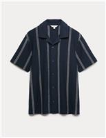 Pure Cotton Striped Revere Polo Shirt
