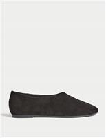 Suede Flat Ballet Pumps