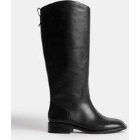 M&S Leather Riding Knee High Boots Black