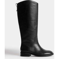 M&S Leather Riding Knee High Boots Black