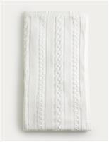 Pure Cotton Cable Fleece Shawl