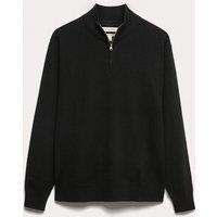 Autograph Pure Cashmere Half Zip Jumper Black