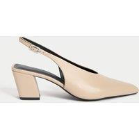 Leather Slingback Chisel Toe Court Shoes