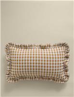 Chenille Woven Gingham Bolster Cushion