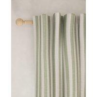 M&S Pure Cotton Striped Multiway Curtains Green Mix