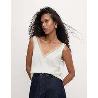 Satin Lace Insert Cami Top