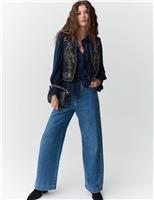 V-Neck Ruffle Pintuck Blouse