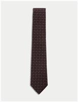 Silk Rich Geometric Tie with Wool