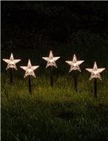 5pk Warm White Star Outdoor Stake Lights