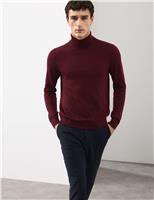 Pure Extra Fine Merino Wool Roll Neck Jumper