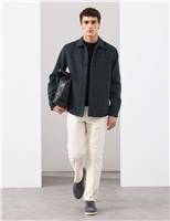 Wool Blend Checked Overshirt