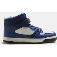 M&S Kids' High Top Skate Trainers (4 Small - 7 Large) Blue Mix