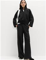 Jersey Denim Wide Leg Joggers