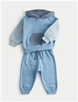 2pc Cotton Rich Colour Block Sweat Outfit (0-8 Yrs)