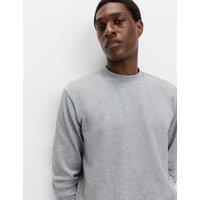 M&S Cotton Rich Crew Neck Sweatshirt Grey Marl