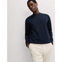 M&S Cotton Rich Crew Neck Sweatshirt Navy
