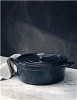 Cast Iron Shallow Blue Casserole Dish