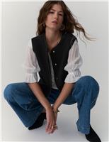 Per Una Quilted Collarless Gilet Black