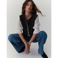 Per Una Quilted Collarless Gilet Black