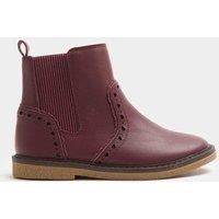 M&S Kids' Leather Chelsea Boots (4 Small - 2 Large) Berry