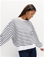 Pure Cotton Striped Sweatshirt