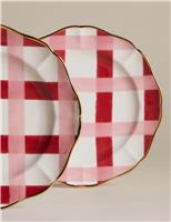Set of 2 Retro Scallop Check Side Plates