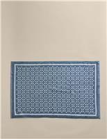 M&S Pure Cotton Geometric Bath Mat Forest Green