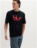 M&S Pure Cotton Blur T-Shirt Black