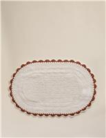 Pure Cotton Scallop Oval Bath Mat