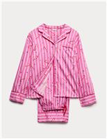 Pure Cotton Candy Cane Family Christmas Pyjama Set
