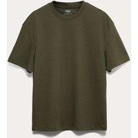 M&S Relaxed Fit Cotton Blend Ultimate Performance T-Shirt Dark Khaki