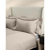 M&S X Kelly Hoppen Pure Cotton Jacquard Striped Bedding Set Taupe
