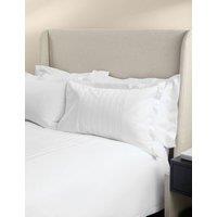 M&S X Kelly Hoppen Pure Cotton Jacquard Striped Bedding Set White