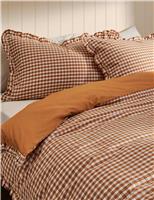Pure Cotton Gingham Ruffle Bedding Set
