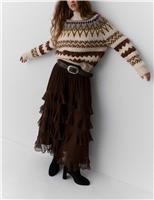 Embellished Fair Isle Jumper with Wool