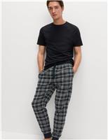 Brushed Cotton Checked Joggers