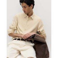 M&S Regular Fit Pure Linen Shirt Neutral