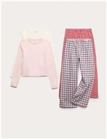2pk Cotton Rich Checked Pyjama Sets (1-16 Yrs)