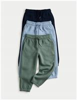 3 Pack Cotton Rich Plain Joggers (2-8 Yrs)