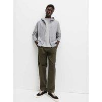 M&S Cotton Rich Zip Through Hoodie Grey Marl