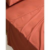 M&S Egyptian Cotton 230 Thread Count Crisp Flat Sheet Terracotta