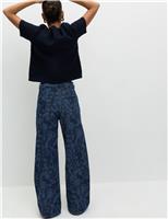 High Waisted Floral Wide Leg Jeans