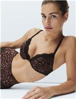 Jasmine Lace Wired Printed Plunge Bra