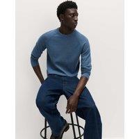 M&S Pure Cotton Crew Neck Jumper Light Denim