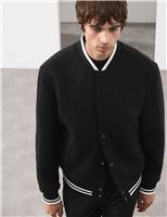 Wool Blend Varsity Bomber Jacket