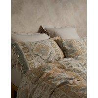 M&S X Fired Earth Pure Cotton Kilm Gauze Jacquard Bedding Set Natural Mix