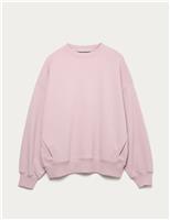 Cotton Rich Crew Neck Oversized Sweatshirt